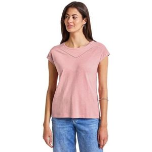Shirttop - Blush Peach - Regular Fit - Korte Mouwen - Ronde Hals
