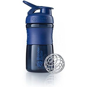 BlenderBottle Sportmixer Tritan drinkfles met BlenderBall, geschikt als proteïneshaker, eiwitshaker, waterfles of voor fitnessshakes, BPA-vrij, geschaald tot 500 ml, 590 ml, marineblauw
