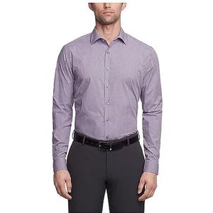 Kenneth Cole Unlisted herenoverhemd met slanke pasvorm, ruiten en strepen (patroon), Paars, 14""-14.5"" Neck 32""-33"" Sleeve