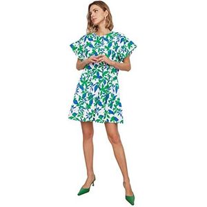 Trendyol Dames Mini Shift Regular fit geweven jurk, ecru,32, Ecru, 58