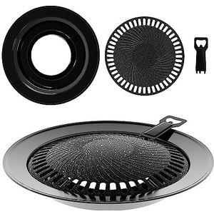 Grillplaat, Hulpstuk voor gasfornuis, Anti-aanbak Grillpan voor Campingfornuis, Grillplaat voor BBQ, Camping- en gasgrill, Campingfornuis Accessoires, Inductie Grillplaat, Grillhulpstuk, Opzetstuk