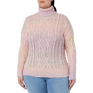 sookie Dames coltrui, trendy gestructureerde pullover polyester regenboog maat XL/XXL, regenboog, XL