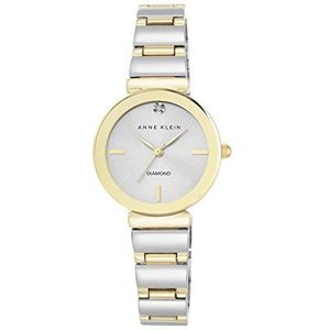 Anne Klein Dames Madison Quartz Horloge met Rose Gold Dial Analoge Display, Zilver/Goud, Eén maat, Armband