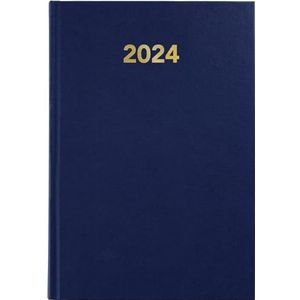 Grafoplás Jaarplanner dagpagina | 2024 | marineblauw | hardcover | Spaans | vinyl omslag | 14,5 x 21 cm | Beierse serie | bladwijzers | perfect om je jaar te organiseren