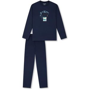Schiesser - Jongenspyjama Set - Donkerblauw - 100% Biologisch Katoen