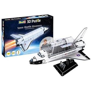 Revell 3D puzzel I Space Shuttle Discovery I voor ruimtevaartliefhebbers I 126 delen voor kinderen, volwassenen, jongens en meisjes vanaf 8 jaar I incl. standaard I bouwplezier en cadeau-idee I 49 cm