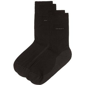 Camano Unisex 2-pack kousen met zachte tailleband voor volwassenen sokken van katoen, zwart (05 black), 43/46 EU