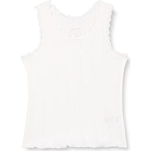 Noa Noa Mini Organic Cotton Pointelle T-shirt voor meisjes, cloud dancer, 8 Jaar