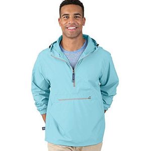 Charles River Apparel Pack-N-Go Wind & Water-Resistant Pullover (Reg/Ext Sizes), Aqua, X-Small