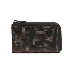 Diesel PC Monogram Key Pouch Wallet, reisaccessoire-herenportemonnee, zwart, eenheidsmaat, Zwart, One Size