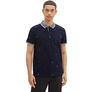 TOM TAILOR Heren 1036439 Poloshirt, 31845-Navy Scattered Design, L, 31845 - Navy Scattered Design, L