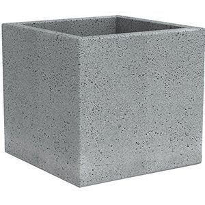 Scheurich C-Cube, plantenbak van kunststof, grijs (Stony Grey), 40 cm lang, 40 cm breed, 33 cm hoog, 44 l volume