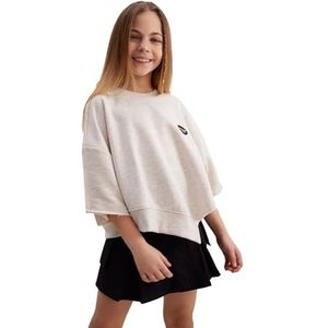 DeFacto Sweatshirt voor meisjes, beige melange, 11-12 Jaar