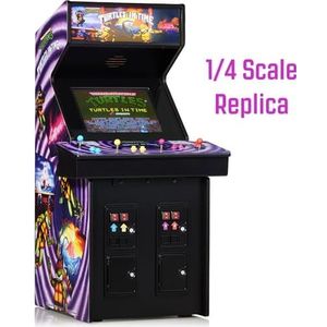Quarter Arcades Official TMNT Turtles in Time 1/4 Sized Mini Arcade Cabinet by Numskull - Playable Replica Retro Arcade Game Machine - Micro Retro Console