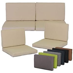 Beo Kussens Loungeset Tuin Monaco (8-delig) | Outdoor Kussen waterafstotend | Tuinkussens Rattan-Meubilair met Ritssluiting | Geschikt voor de Allibert Tuinset Lounge | Groot Kussen Beige