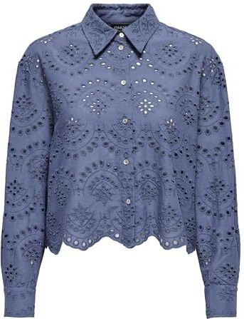 Onlvalais L/S Shirt WVN Noos, blue indigo, M