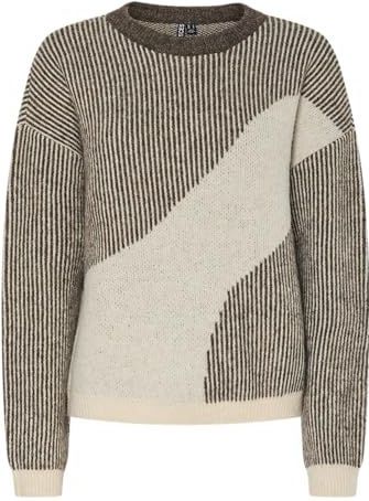 Loose fit gebreide pullover met all-over motief, model 'LINNA'