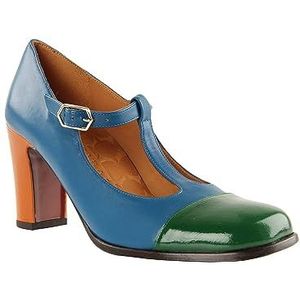 Chie Mihara FADI39 damespump, blauw, groen, oranje, 39 EU, Blauw groen oranje, 39 EU