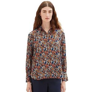 TOM TAILOR Damesblouse, 32370 - Navy Small Tie Dye Floral, 44