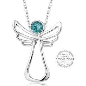 Levien Guardian Angel Turquoise Crystal ketting sLE0125 merk, Standaard, Metaal, Geen edelsteen
