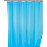 Wenko Antischimmel douchegordijn, effen lichtblauw (Uni Light Blue), antibacterieel, textiel, wasbaar, waterafstotend, schimmelbestendig, met 12 douchegordijnringen