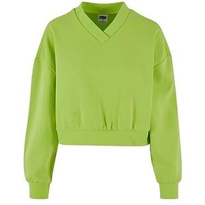 Urban Classics Dames Cropped V-hals Sweatshirt, Frozenyellow, 5XL