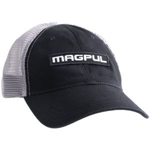 Magpul Unisex's Trucker Hat Snap Back Baseball Cap, One Size Fits, Wordmark Garment Gewassen Zwart/Houtskool, Wordmark Kledingstuk Gewassen Zwart/Houtskool, one size