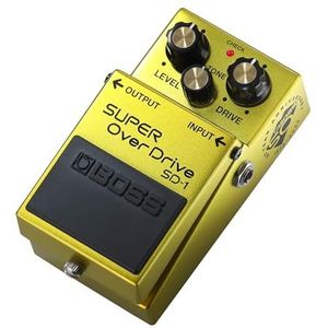 BOSS SD-1-B50A Super Overdrive Pedaal | Limited-Edition 50 Year Anniversary Compact Pedal | Metallic Afwerking, Zilveren Duimschroef, Goudbedekte Knoppen & 50 Year Anniversary Embleem