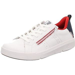 Casual Schoenen - Wit/Donk blauw - Vetersluiting - Sleehak