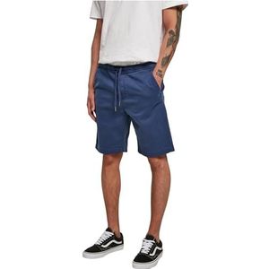 Urban Classics Heren Shorts Stretch Twill Joggingshorts, casual chinoshorts voor mannen, korte broek met trekkoord aan de tailleband verkrijgbaar in vele kleurvarianten, maten XS - 5XL, dark blue, L