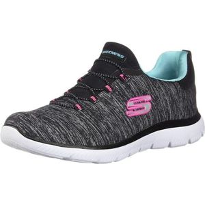 Skechers Women's Summits snel uitje, Zwart/Lichtblauw, 39.5 EU breed