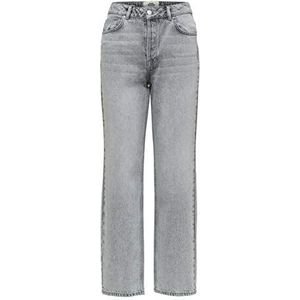 SELECTED FEMME Dames Slfkate Hw Straight Blast Grey W Jeans, Grey denim, 30W x 32L