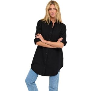 Kaffe - Tuniekblouse - Blauw - Katoen - Lange Mouwen