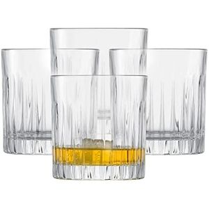 SCHOTT ZWIESEL Whiskyglas Stage (set van 4), rechte tumbler voor whisky met reliëf, vaatwasmachinebestendige kristallen glazen (artikelnummer 121879)