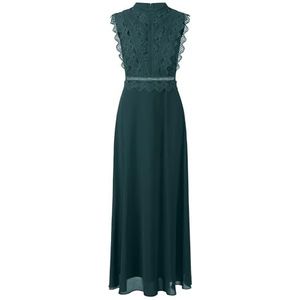 Apart avondjurk met kant en transparant rugpand, donkergroen, 38