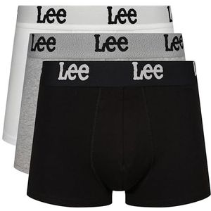 Lee Boxershorts voor heren in zwart/wit/grijs | Soft Touch Trunks van biologisch katoen, Zwart/Wit/Grijs, M