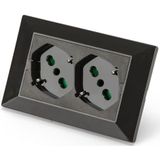 FANTON 42101 universele inbouwdoos OPERA/PLA dubbel stopcontact Italiaans/Duits 2P+T 16A voorbekabeld voor 3-modulebox