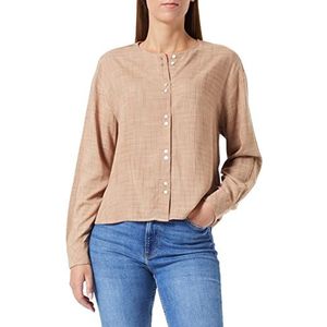 TOM TAILOR Dames Blouse met ruitpatroon 1032913, 30309 - Woven Small Camel Grid Check, 36