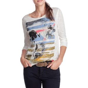 edc by ESPRIT dames shirt met lange mouwen 092CC1K027, ronde hals