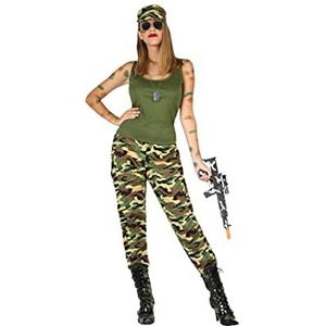 Atosa 54132 COSTUME SOLDIER XL, dames, camouflage/olijf