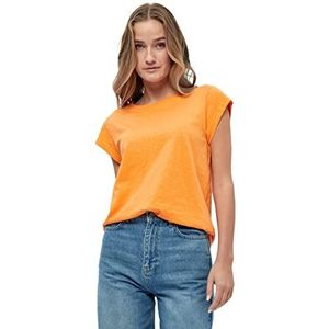 Minus Leti T-shirt met ronde hals en kapmouwen | Oranje T-shirts voor dames VK | Lente T-shirt | Maat L