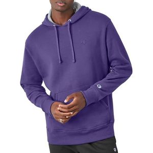 Champion Heren Powerblend Fleece Hoodie, C-logo, Paars, XXL