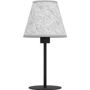 EGLO Tafellamp Alsager, nachtlampje in Japandi design, woonkamerlamp van zwart metaal en grijs vilt, tafel lamp voor woonkamer en slaapkamer, E27 fitting