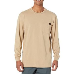 Dickies Mens Big & Tall Long-Sleeve Heavyweight Crew-Neck T-Shirt Work Utility t Shirts, Desert Sand, X-Large Tall US