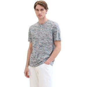 TOM TAILOR Heren T-shirt, 35583 - Coral Multicolor Spacedye, XXL