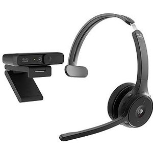 Cisco Bundle 721 draadloze hoofdtelefoon, over-ear Bluetooth-hoofdtelefoon, Webex-knop, inbegrepen bij Desk 1080p camera, 1 jaar beperkte garantie (BUN-721+CAMD-C-WW)