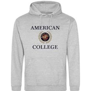 AMERICAN COLLEGE USA Sweatshirt met print, warme kleding, uniseks, kinderen, jongens en meisjes, casual, model ACSCW7 MELL Grey 10 jaar, Grijs, 10 ans