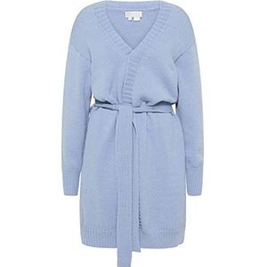 Gaya Gebreide lange cardigan voor dames, blauw, XL/XXL