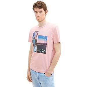 TOM TAILOR Heren 1036365 T-shirt, 11055-Morning Pink, M, 11055 - Morning Pink, M