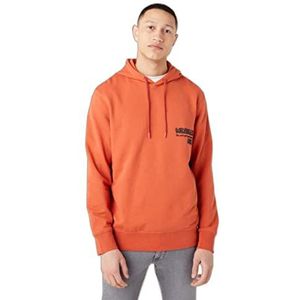 Wrangler Heren Slogan Hoodie Sweatshirt, GOLDEN Spice, Large